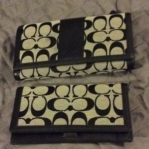 Coach signature wallet with check book cover